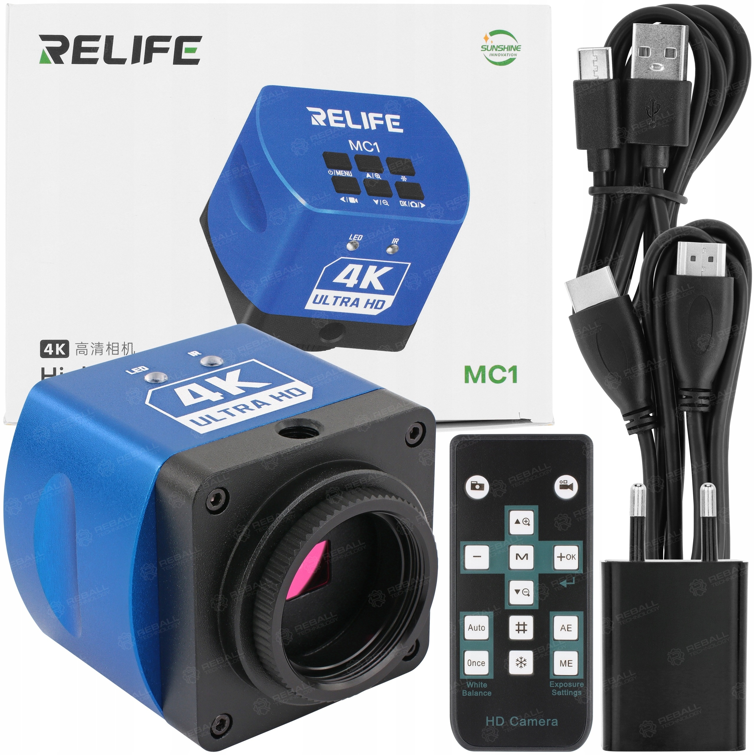 Digitální Kamera Pro Mikroskop Relife MC1 4K Fhd 60FPS Dálkové Ovládání