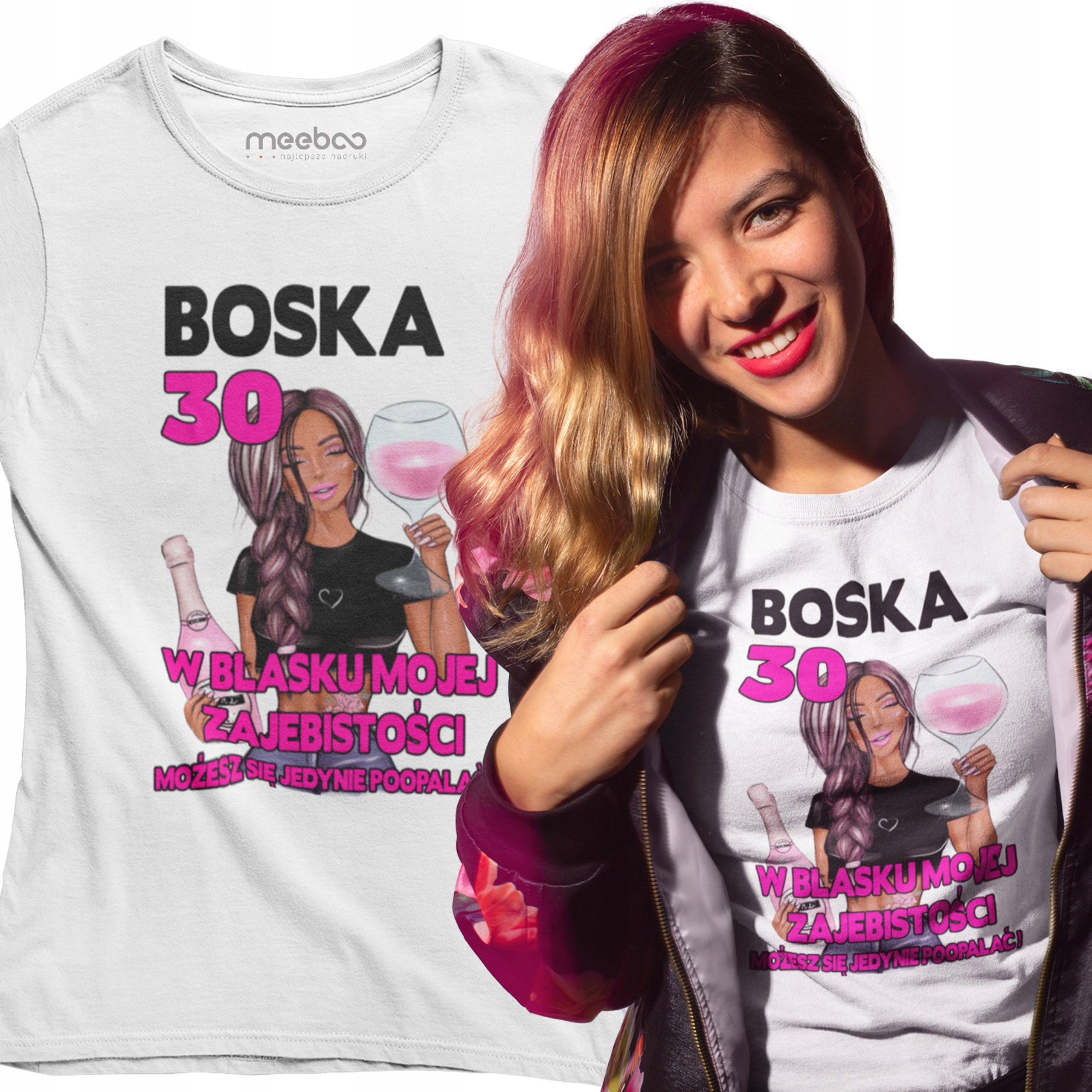 

Koszulka Damska Boska 30 40 50 60 Lat Nadruk