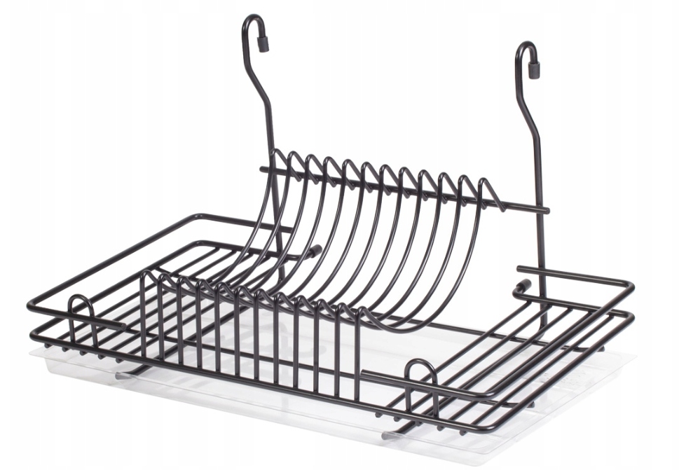 Sušička Odkapávač Na Reling odkapávač na nádobí závěsný podnosem Černá Aks
