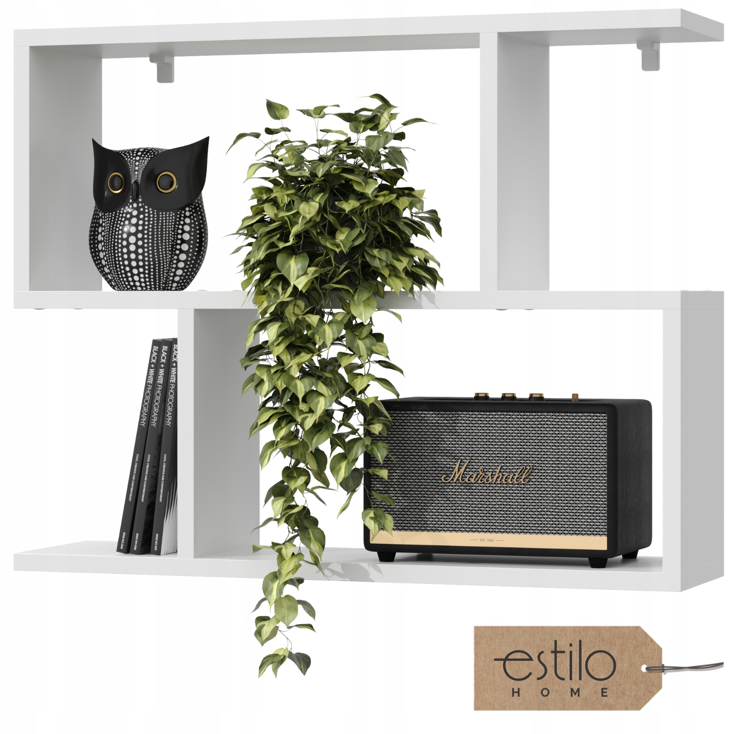 Bílá nástěnná police na knihy do obývacího pokoje Dětský pokoj Kancelář 70 cm