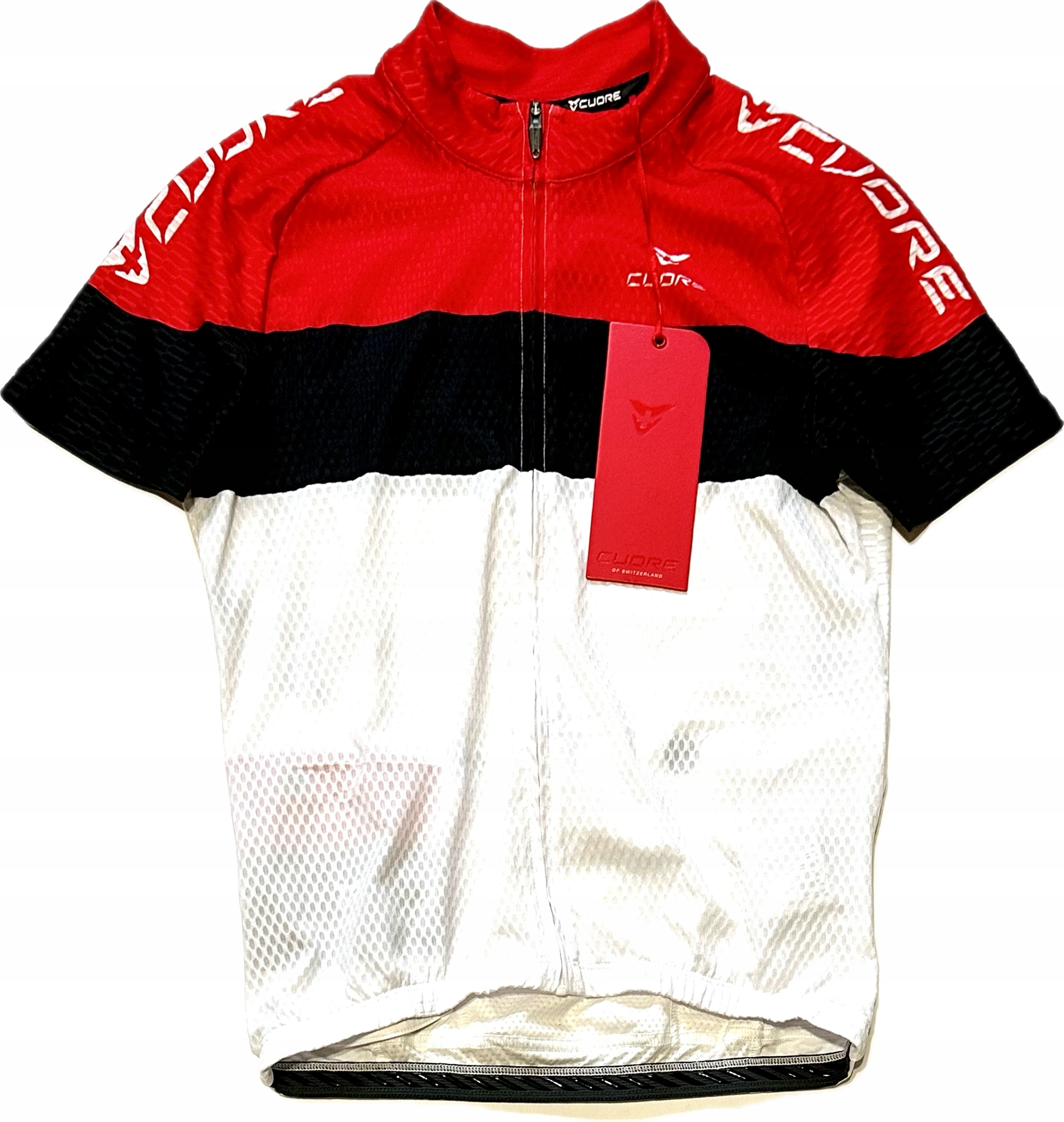 Koszulka Szwajcarska Rowerowa Oddychająca Teamowa Cuore Silver Race r. M