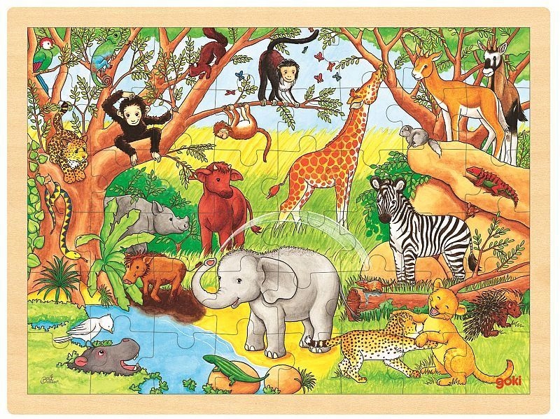 

Puzzle Afryka 48 el. w drewnianej ramce Goki