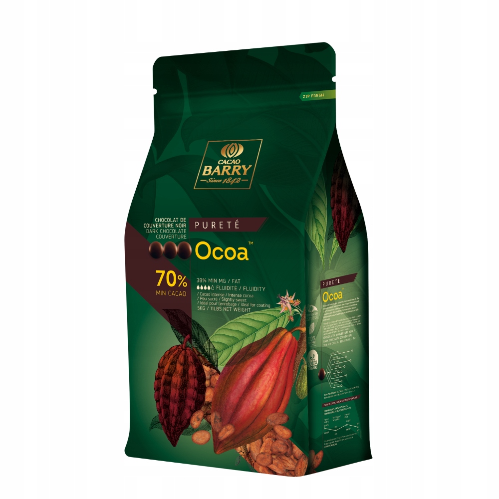 Levně Cacao Barry tmavá čokoláda Origin Ocoa 70% 5 kg