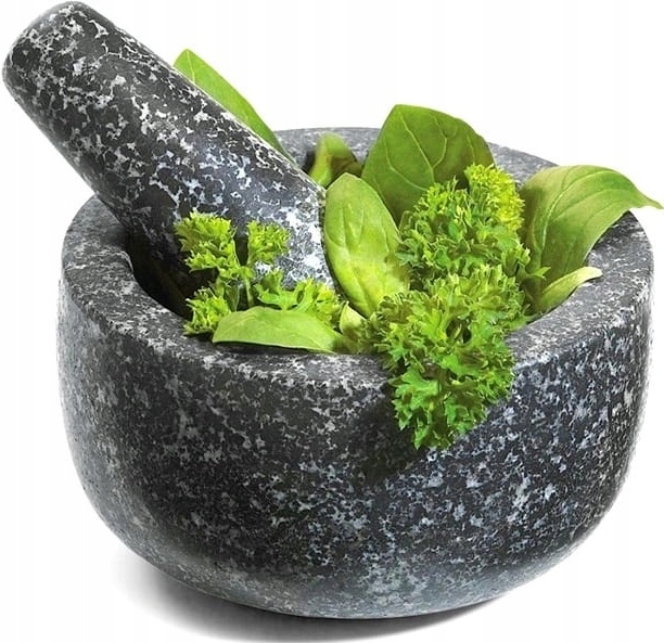 Kuchyňský hmoždíř Granitový kamenný s paličkou Průměr 18 cm Jade Temple