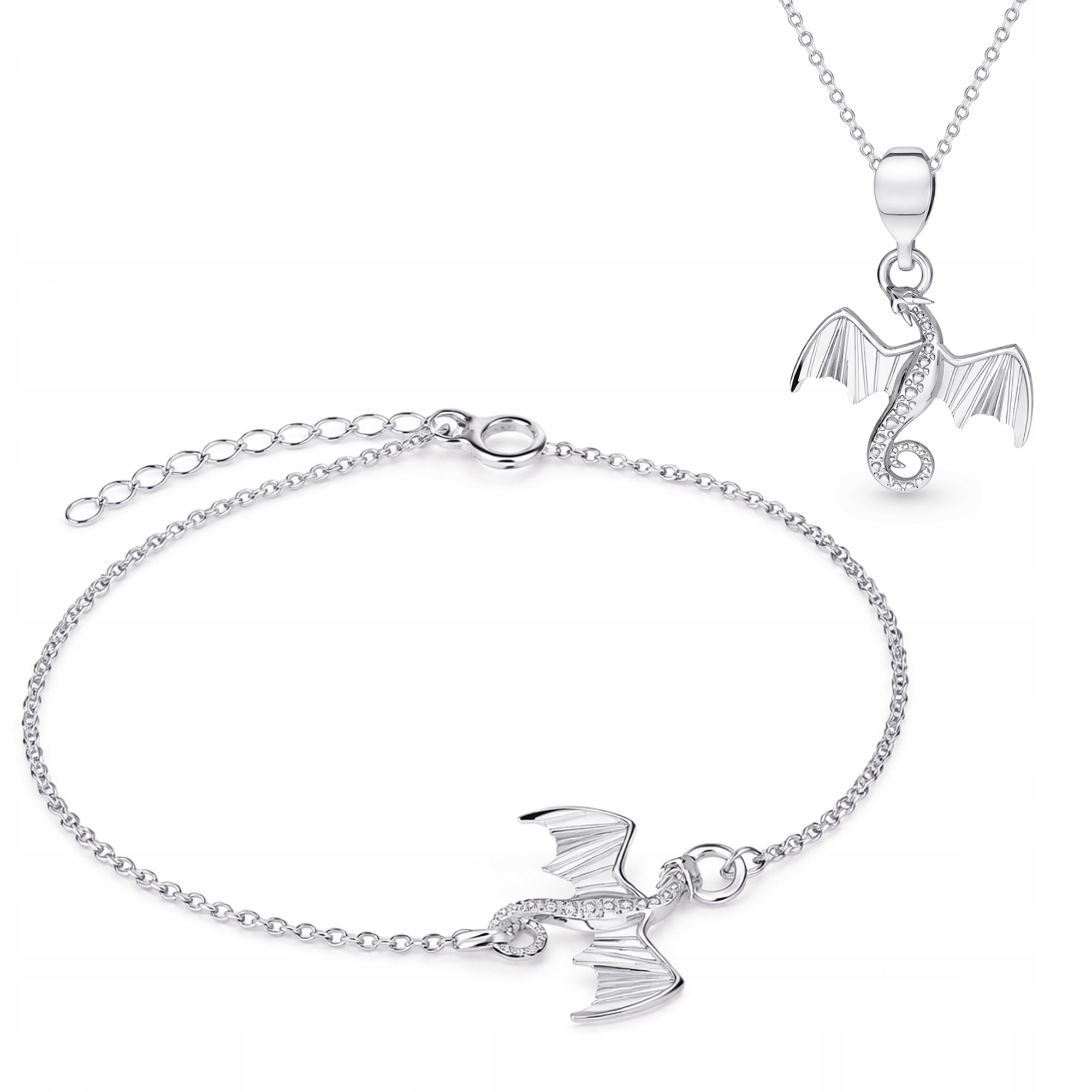 Sada stříbrných šperků Krásný drak Stříbro 925