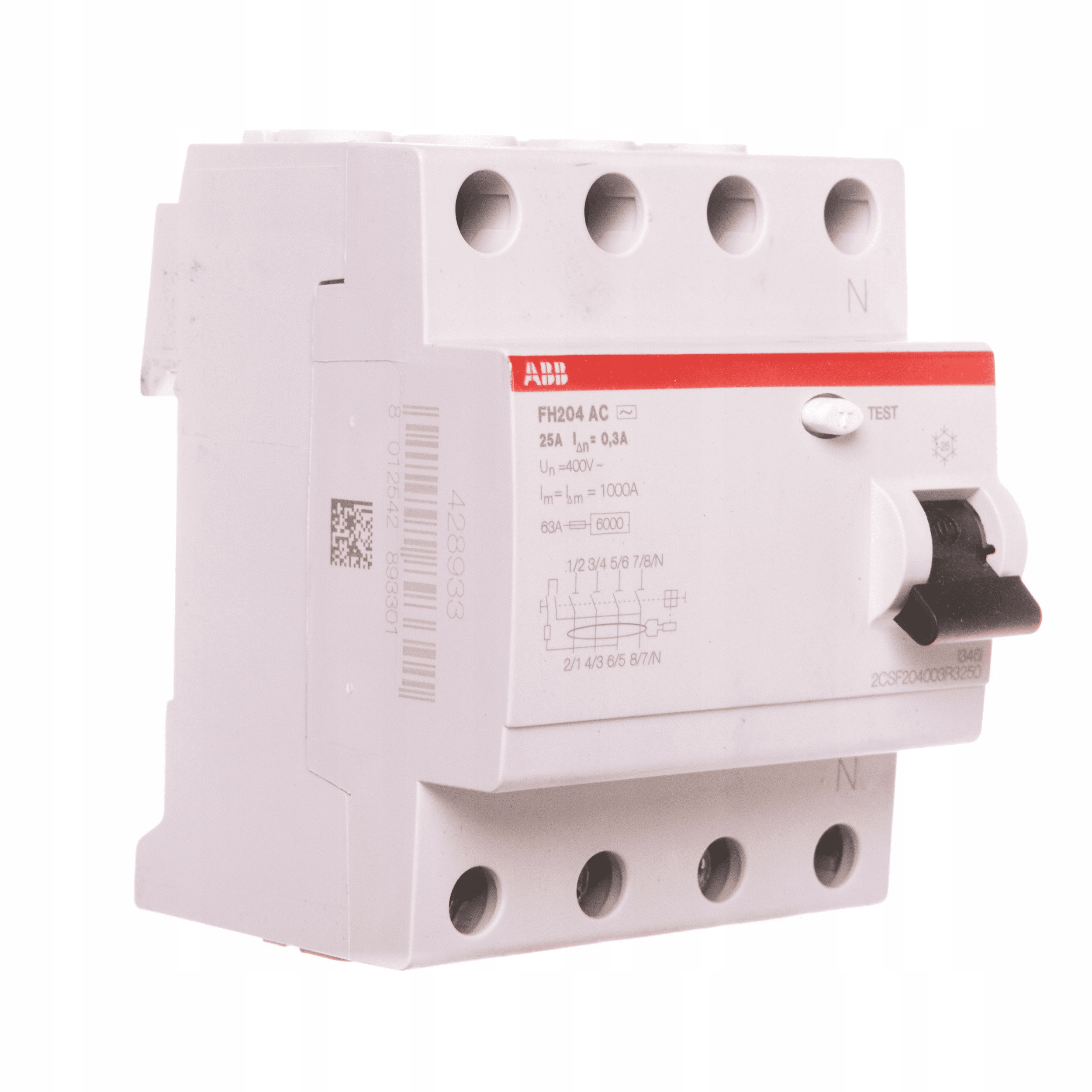 Proudový spínač Abb 4P 40A 300 mA typ Ac, FH204 AC-40/0.3