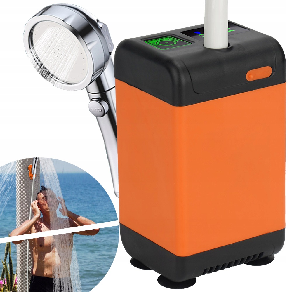 Prysznic Turystyczny Kempingowy Usb Pompa 6000MAH Przenośny Zestaw