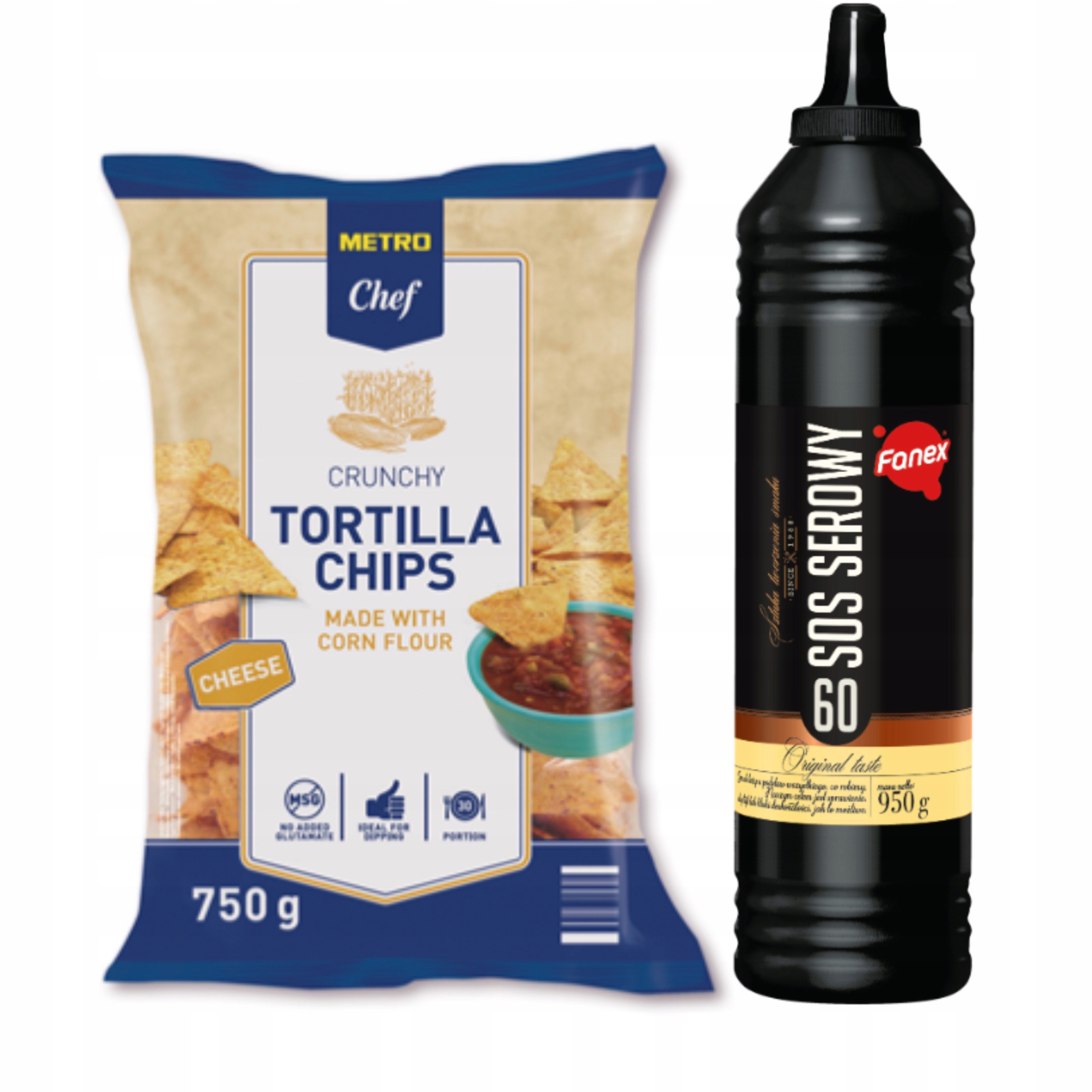 Metro Chef Tortila Chips Cheese 750 g Omáčka Fanexová sada nachos 950 g