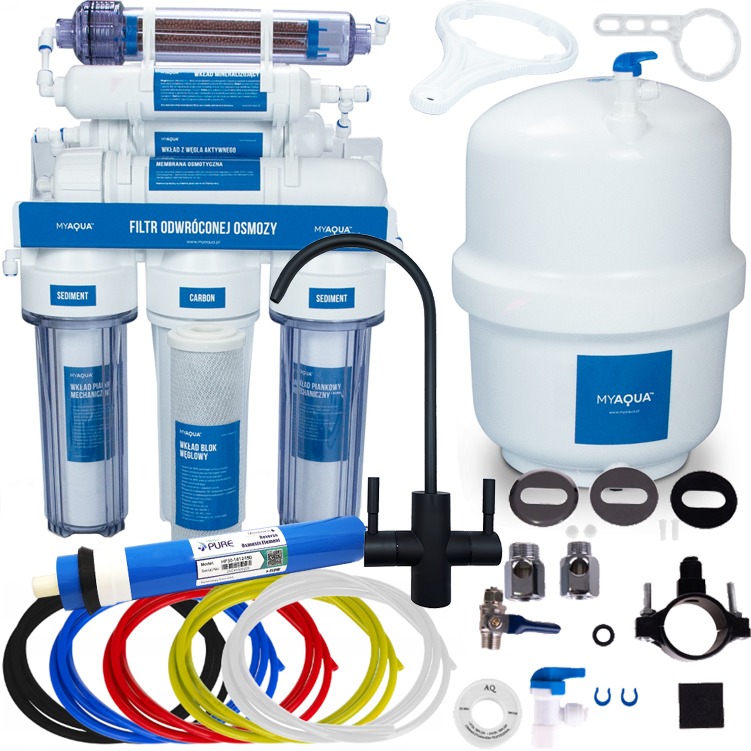 Systém reverzní osmózy RO7 Membrána Hello Pure 150 Gpd (až 560 l denně)