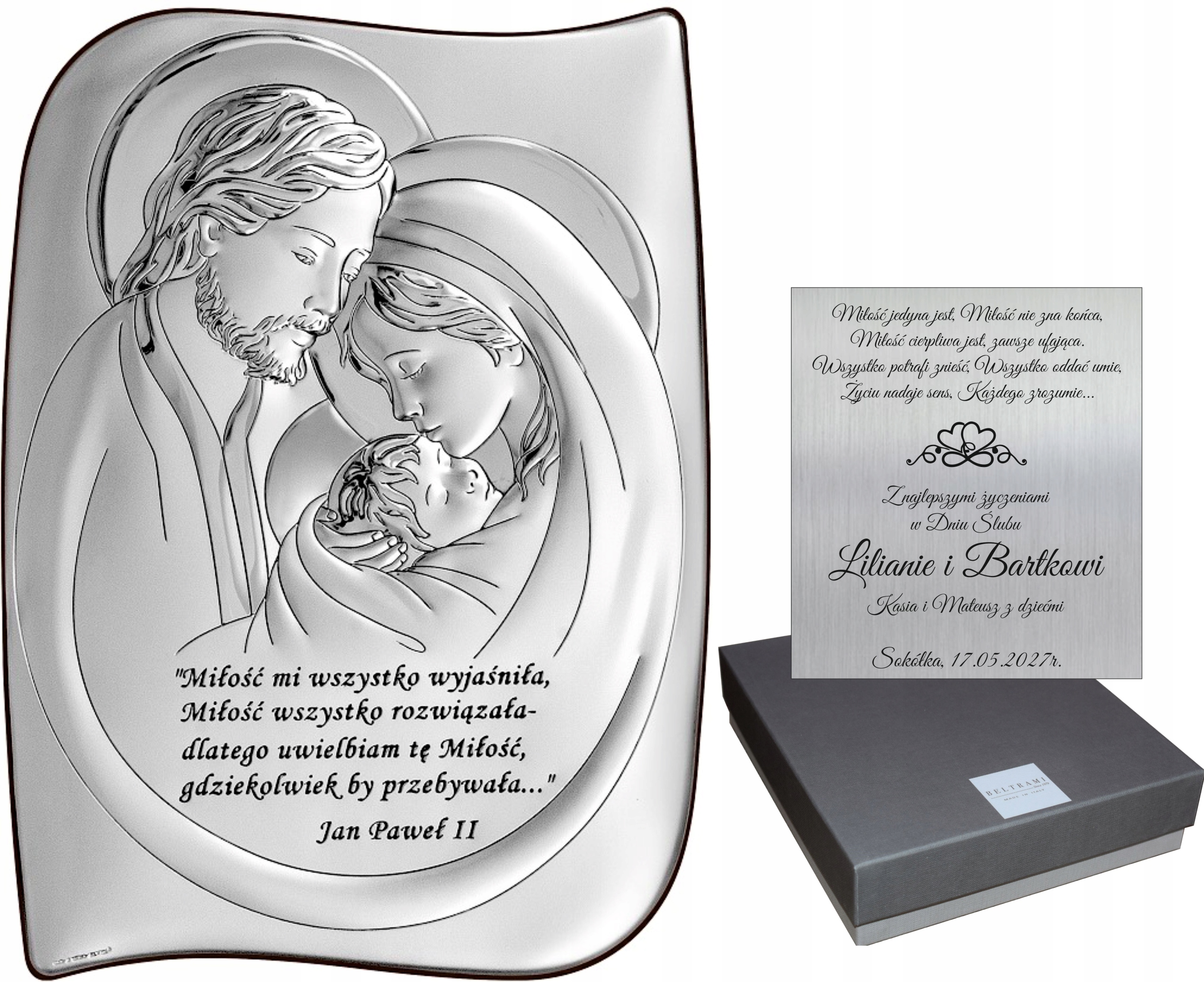 Strieborný Obrázok XXL Jan Pawel Rodina Gravírovanie