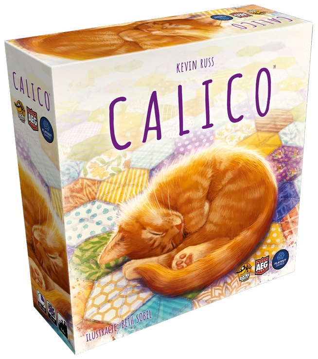 Calico gra planszowa Kocyk dla kotów Koty 145 kafelków Żetony Lucky Duck