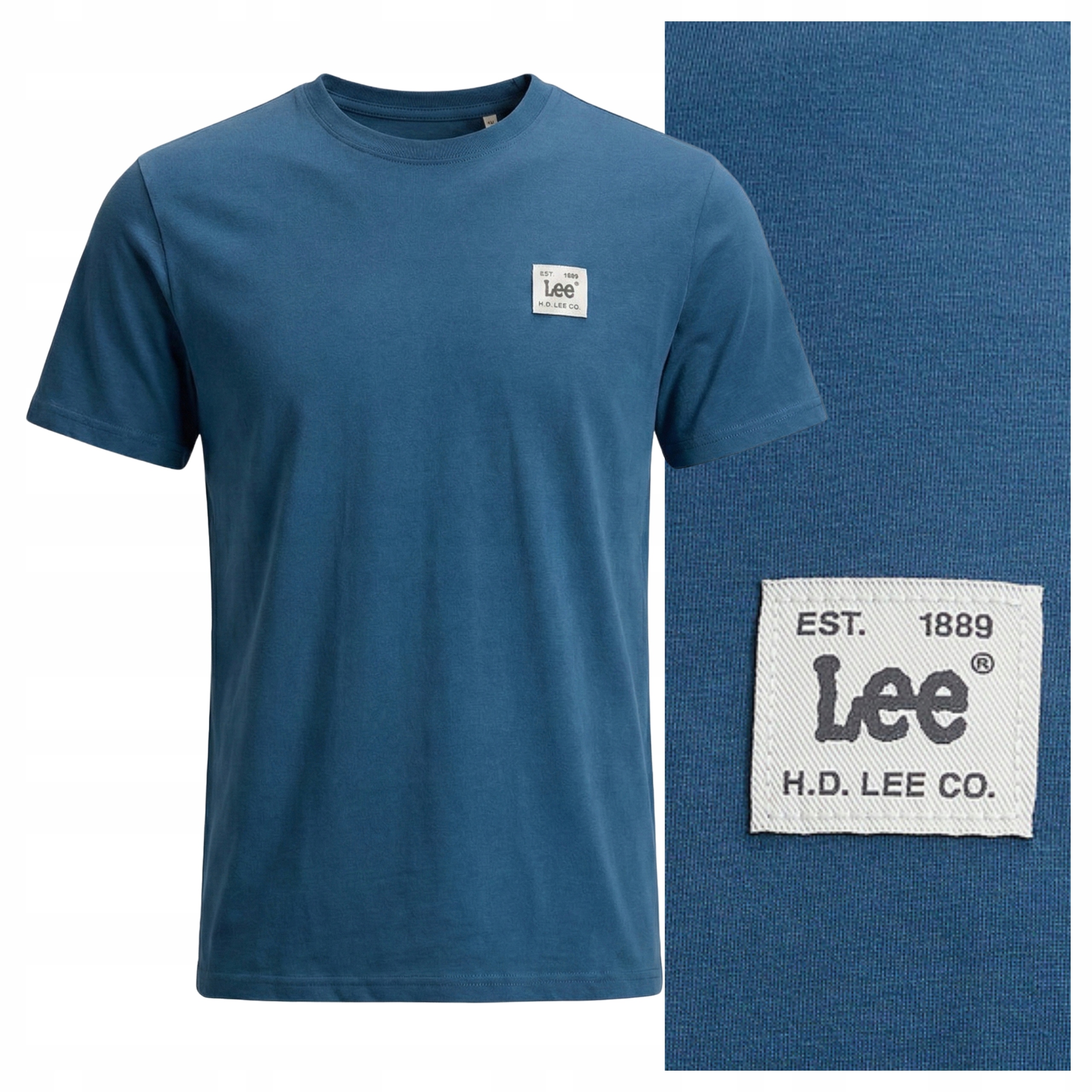 Tričko Pánské Lee Woven Label Tee Modré tričko s krátkým rukávem S