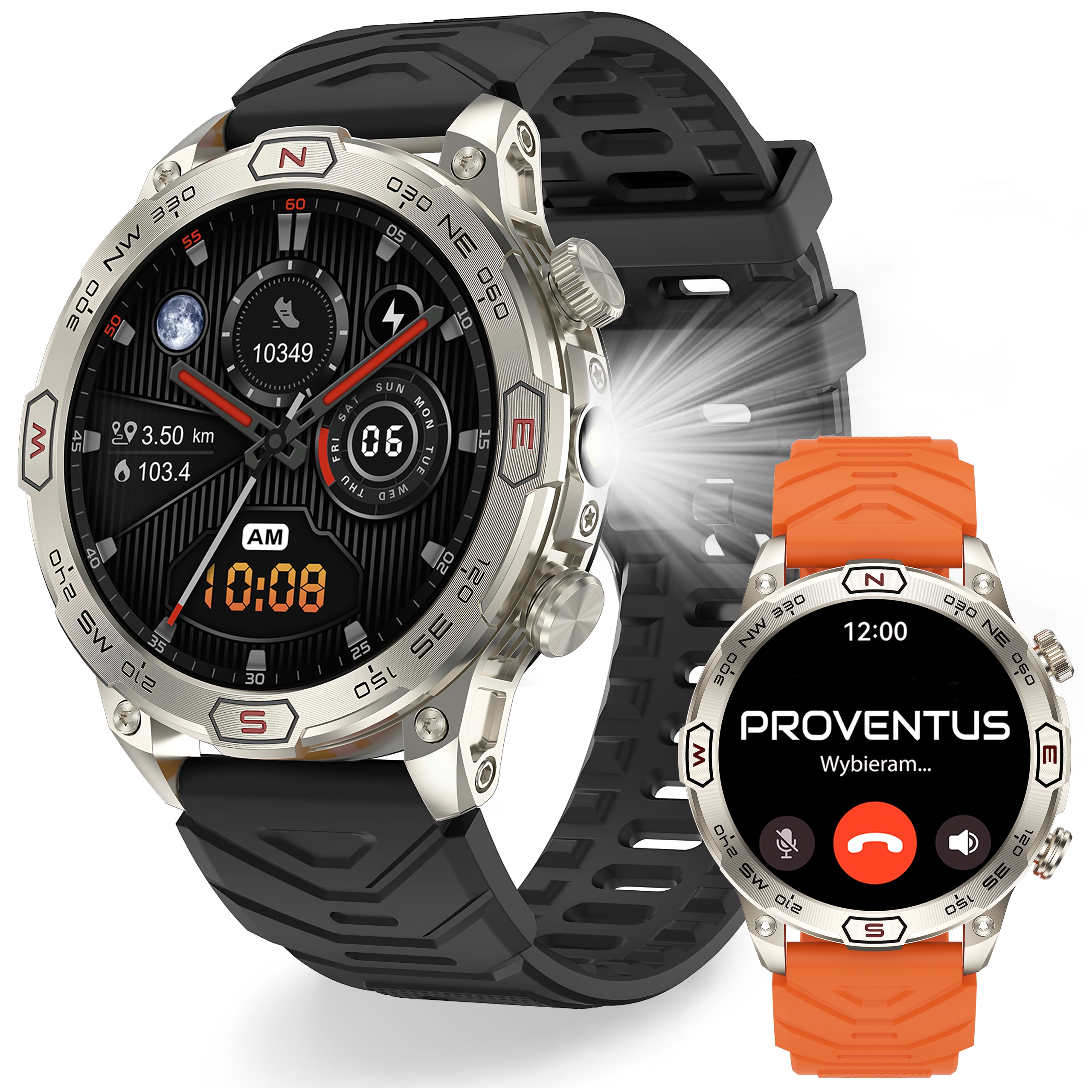 Smartwatch Męski Zegarek Wodoodporny IP68 1ATM Menu Pl Rozmowy Amoled Sport