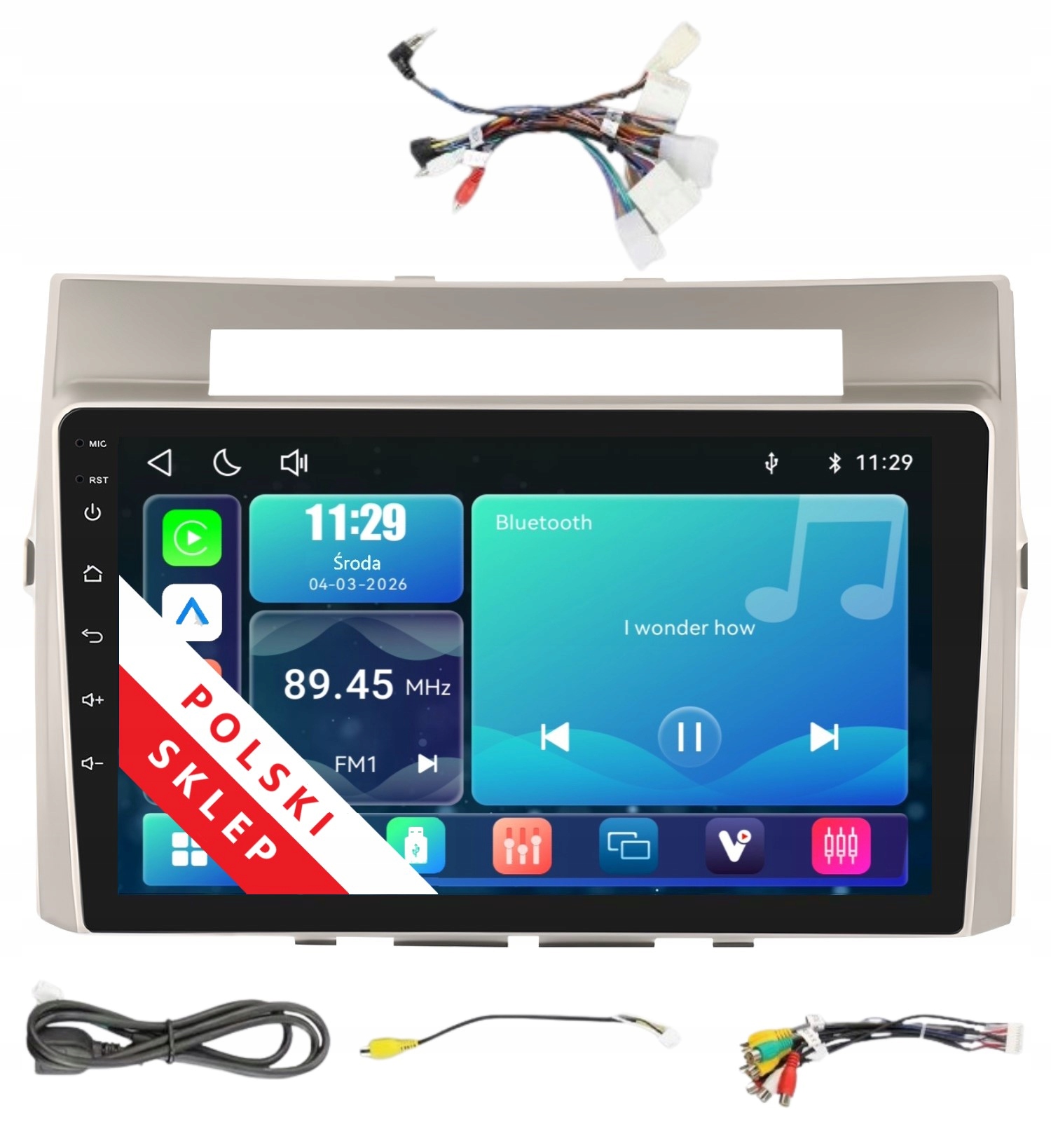 Radio 2DIN Nawigacja Linux Toyota Corolla Verso AR10 Carplay Android Auto