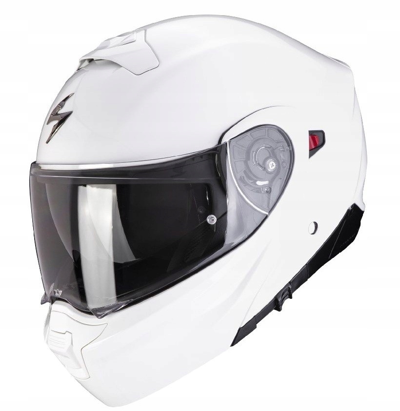Scorpion EXO-930 Evo Solid White biela čeľusťová prilba s mixom L