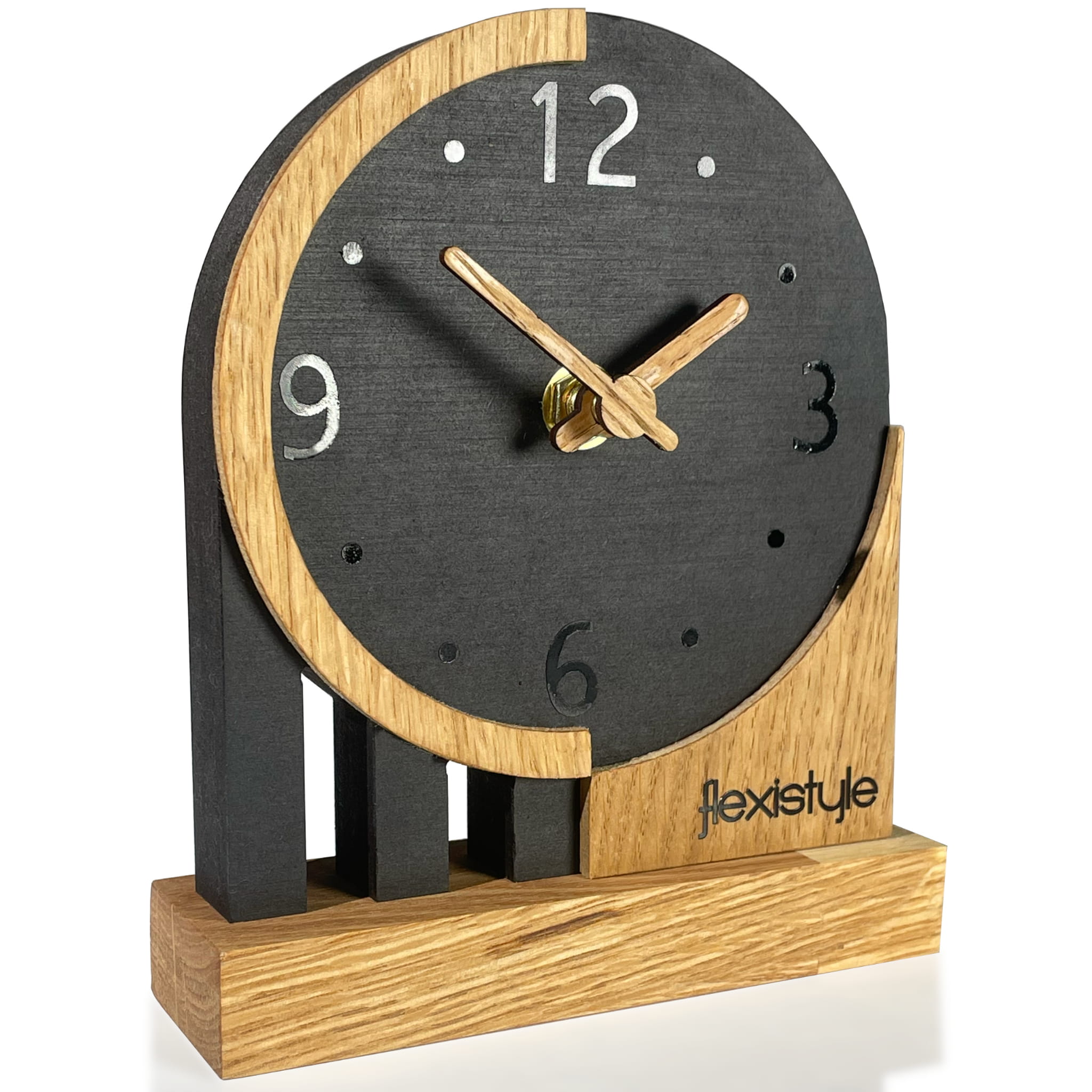 Stojací hodiny černé dřevěné Black Oak tiché do obývacího pokoje