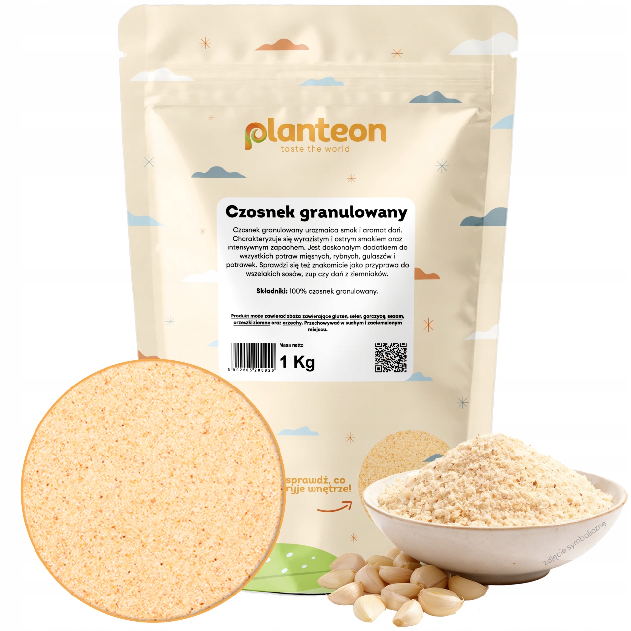 Sušený česnek granulovaný 1kg sušený aromatický přírodní aroma kvalita