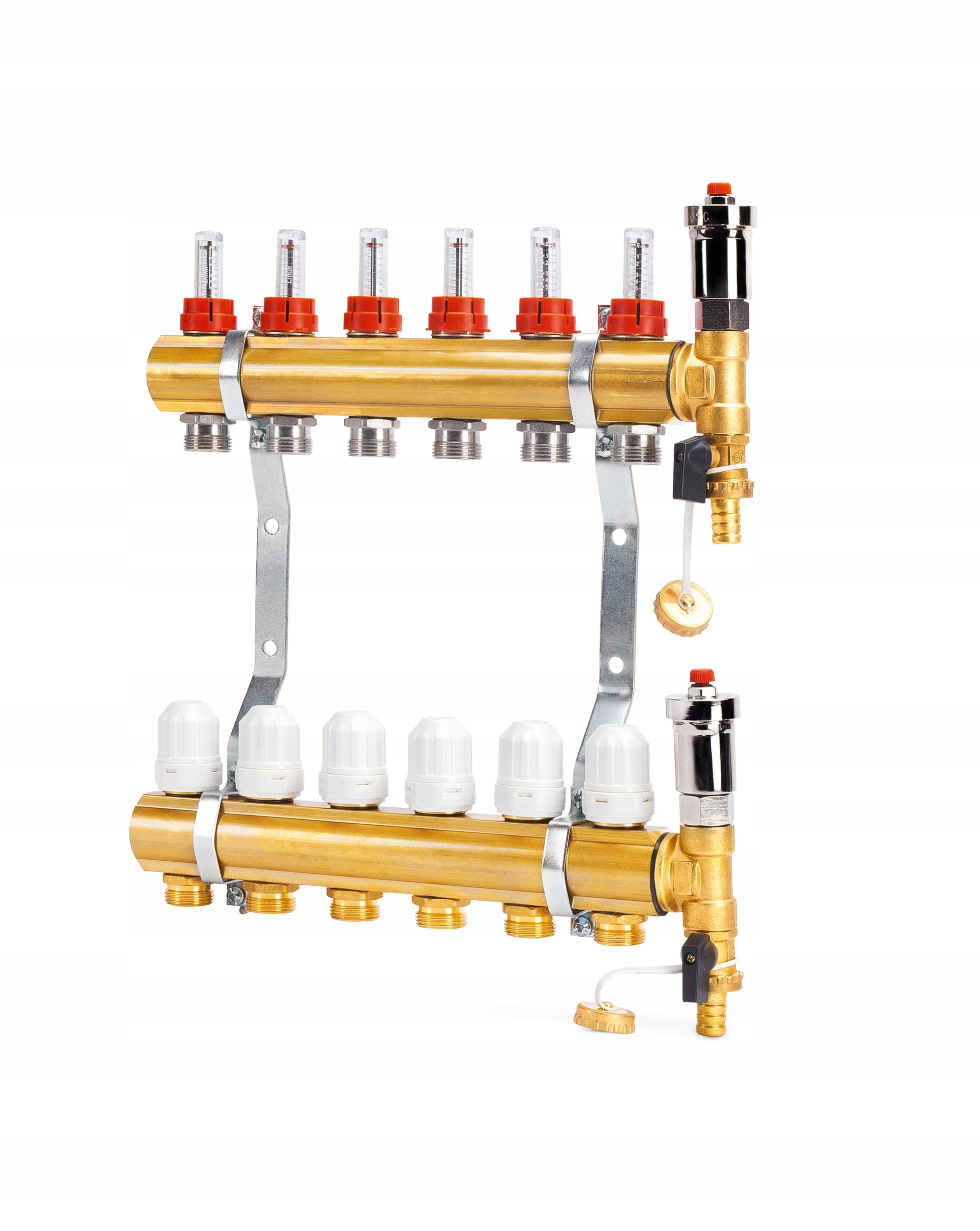 Rozdeľovač 4 Okruhov Podlahového Vykurovania Pre Mosadznú Podlahovú Krytinu Diamond