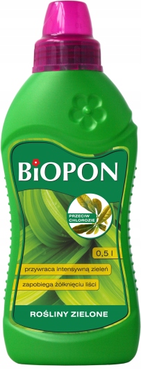 

Biopon Przeciw Chlorozie Rośliny Zielone płyn 0.5L