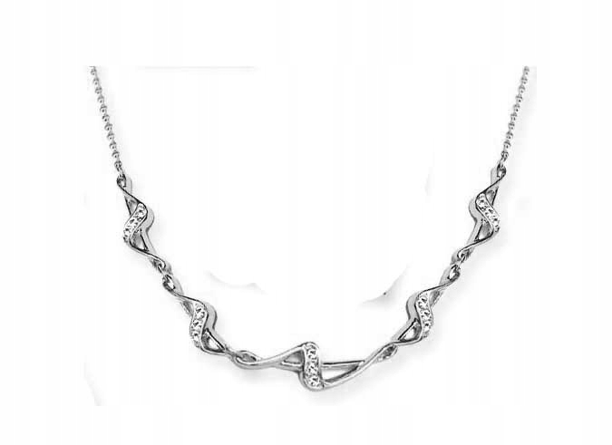 Stříbrný řetízek náhrdelník kolia Swarovski jemná Colibra se zirkony