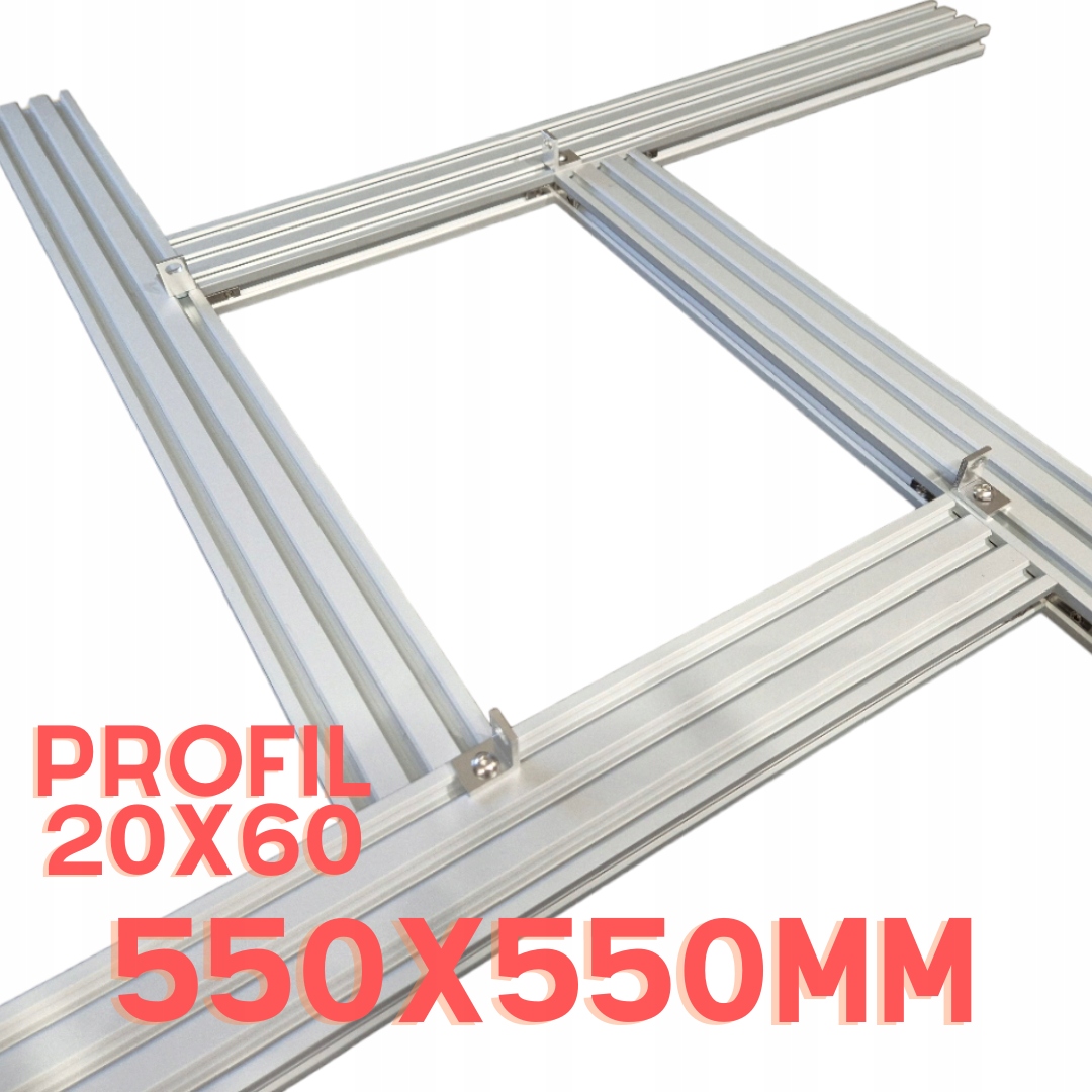 Univerzální nastavitelná šablona pro frézování 550x550 mm z profilu 20x60