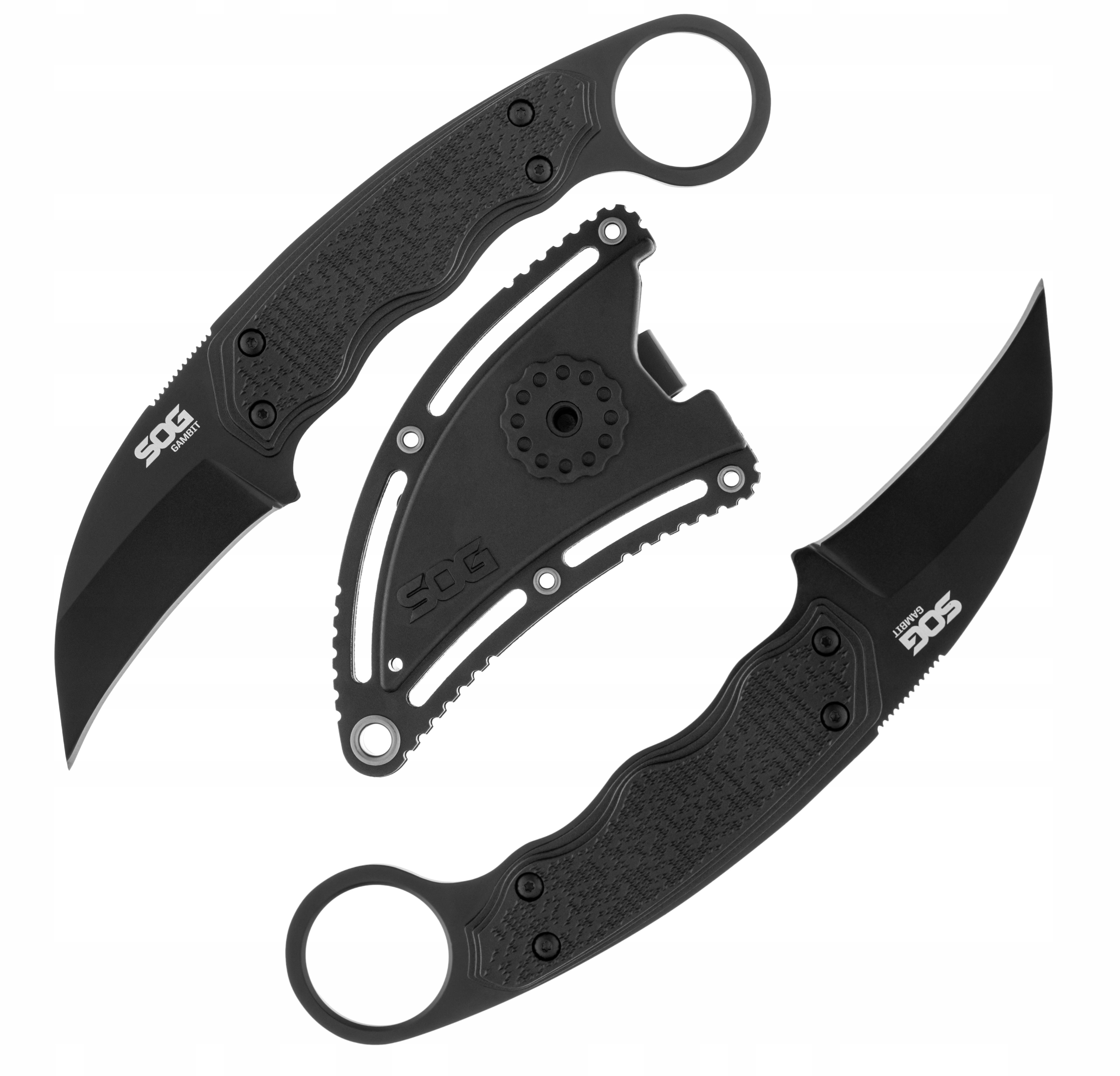 Taktický vojenský nůž Sog Gambit Blackout Karambit s ocel Nůž pouzdro