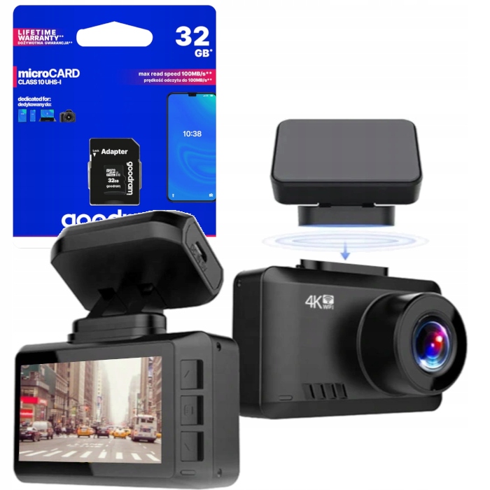 

T8PRO Wideorejestrator 4K Sony IMX335 Wifi Gps 32
