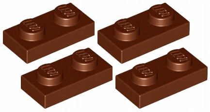 

Lego Płytka 1x2 Brązowa (3023/4211150) 4szt.