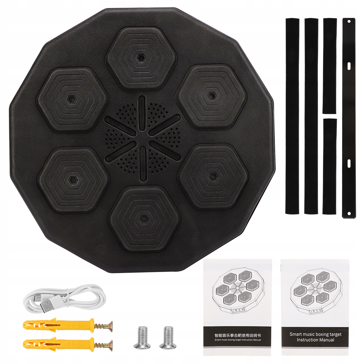 Music Boxing Machine W treningowy Ściana bokserska SelectionOfPl Kolor dominujący czarny