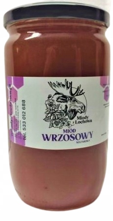 Naturalny Miód wrzosowy 950g Miody z Łochowa galaretkowaty