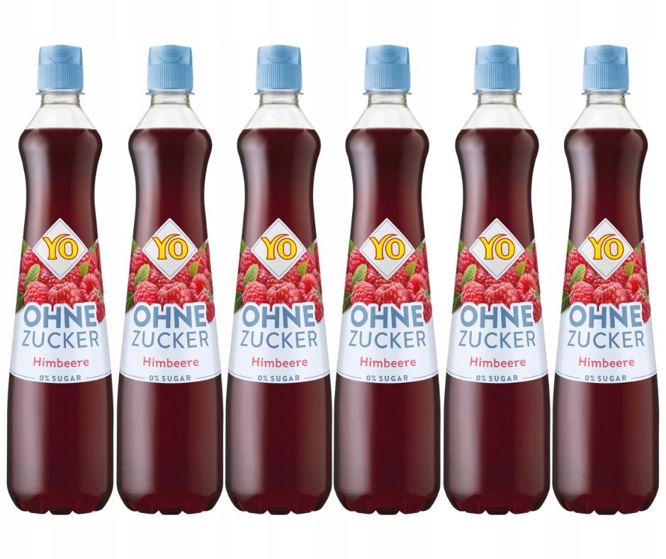 6 x Malinový sirup Bez Cukru Šťáva do vody a nápojů Čaje 6 x 700 ml Yo