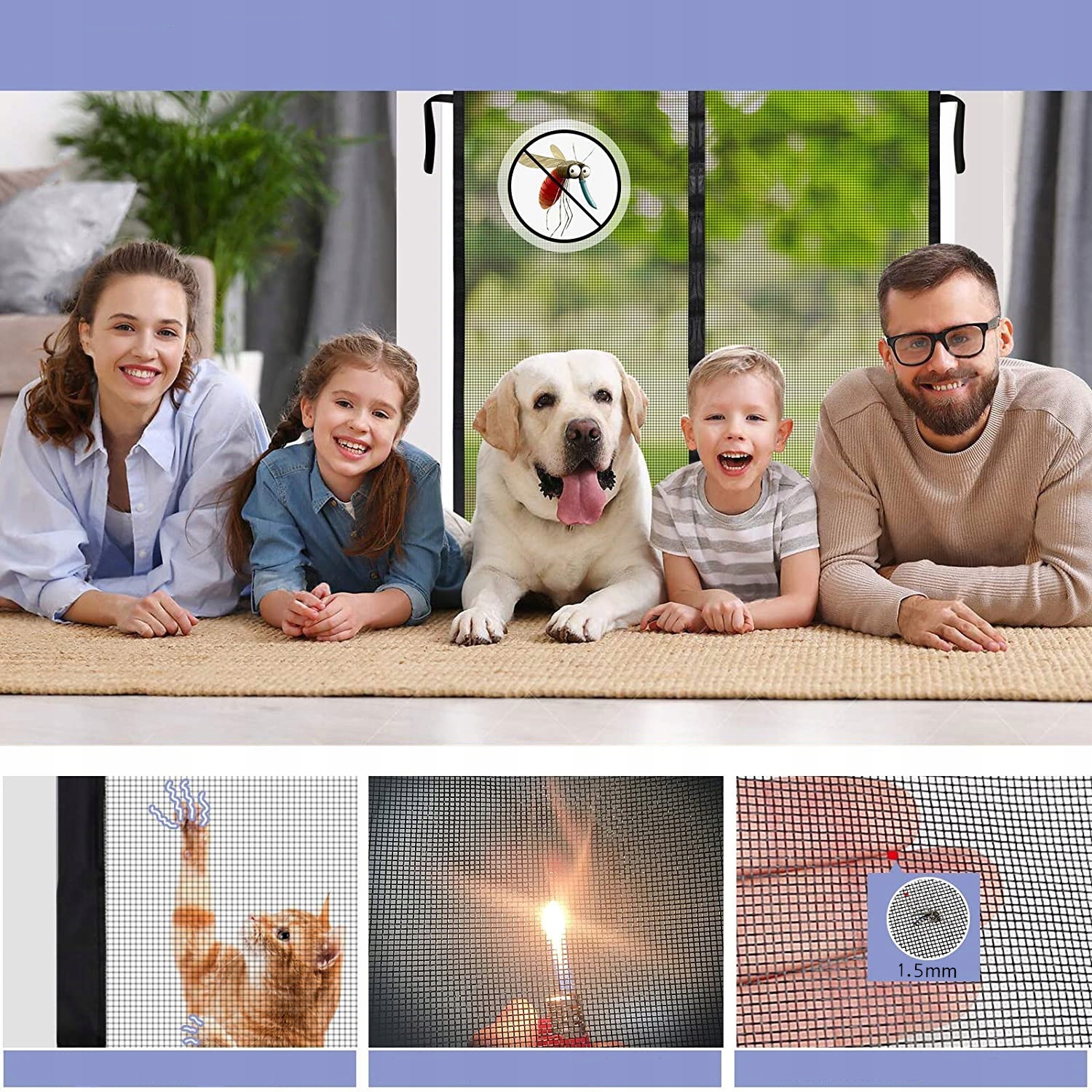 MOSKITIERA SIATKA NA DRZWI Z MAGNESEM 200x70cm Zastosowanie inne