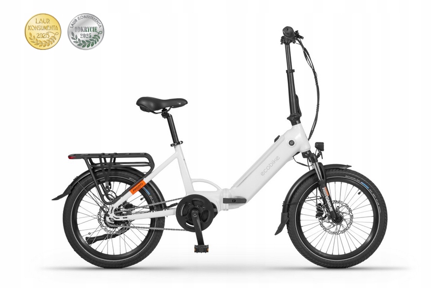 Rower elektryczny Ecobike Rhino Cruise 15,5c 70Nm/ 14Ah k/ Biały składak
