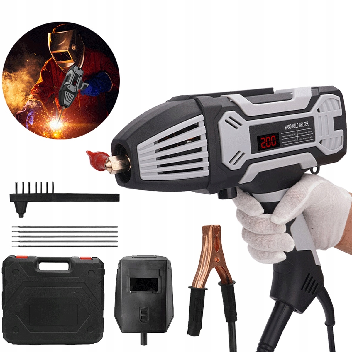 Ruční svařovací stroj Igbt 20-200A s hot arc startem a digitálním displejem
