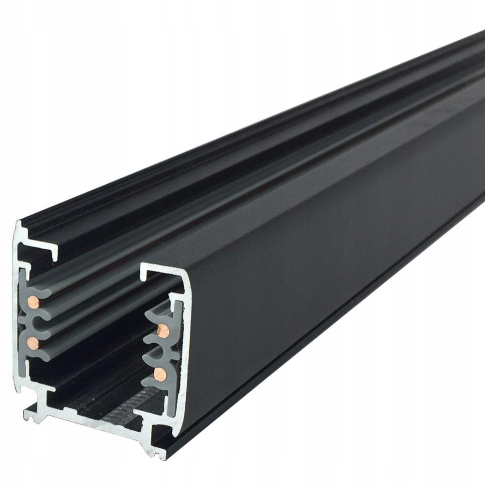 Szyna Oświetleniowa 1 m Czarna szynoprzewód do Lamp system 3 Fazowy