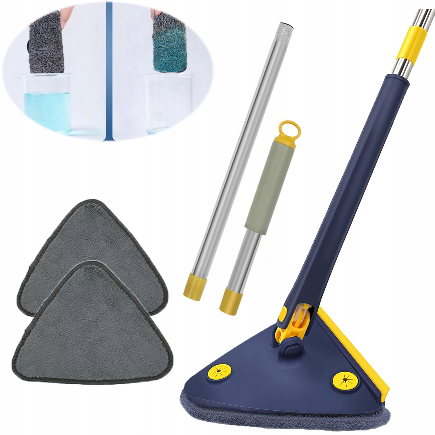 Levně Mop Obrotowy Trojkatny Do Mycia Szyb Okien 127CM