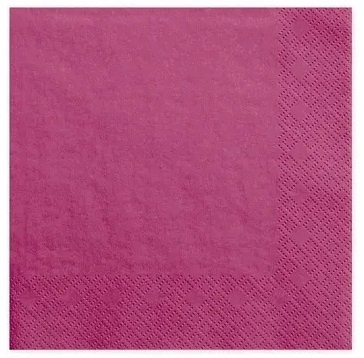 Serwetki papierowe Ciemny Róż trójwarstwowe 33x33 cm 20 sztuk