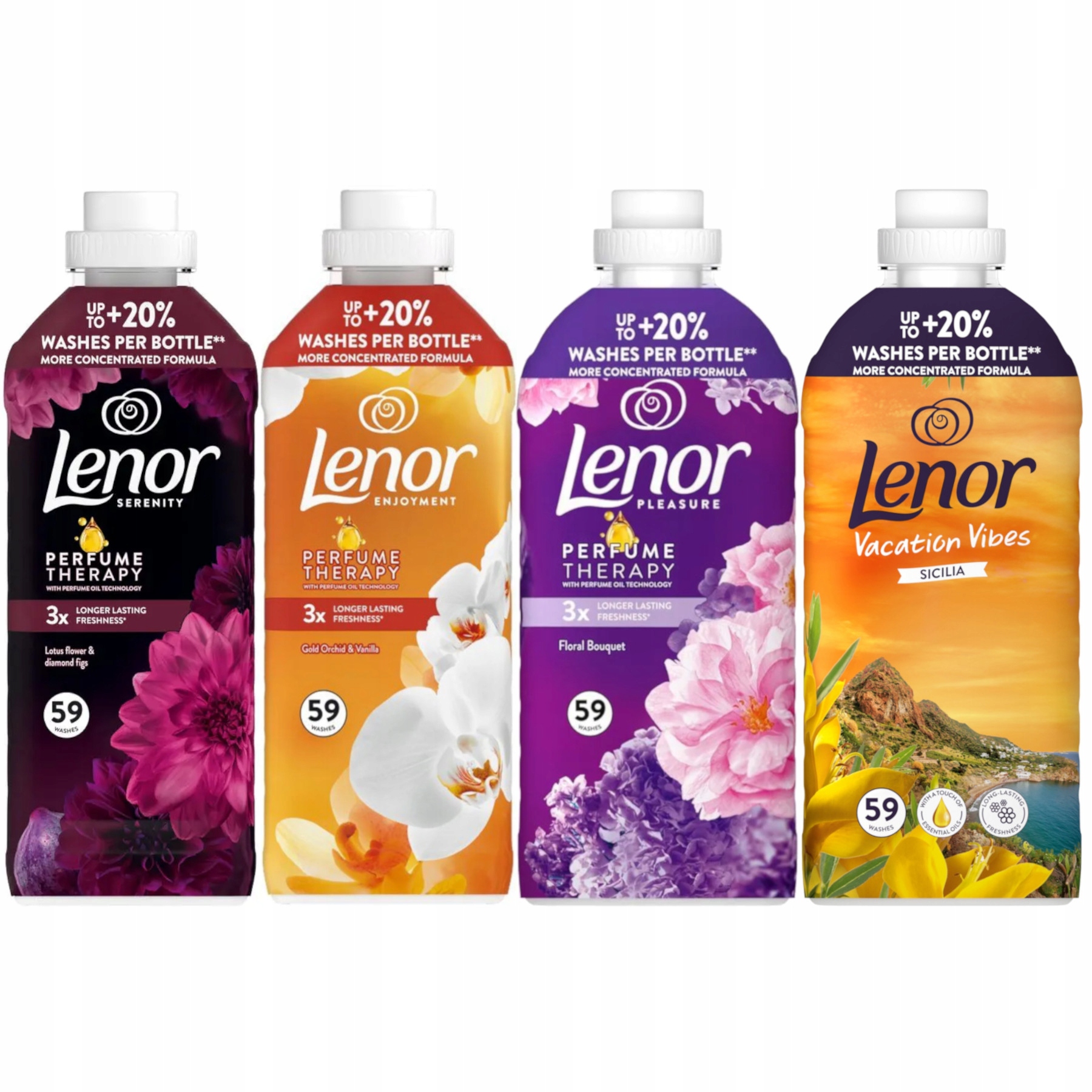 Levně Tekutá aviváž Lenor Mix vůní 59 praní 4x 1,239 l