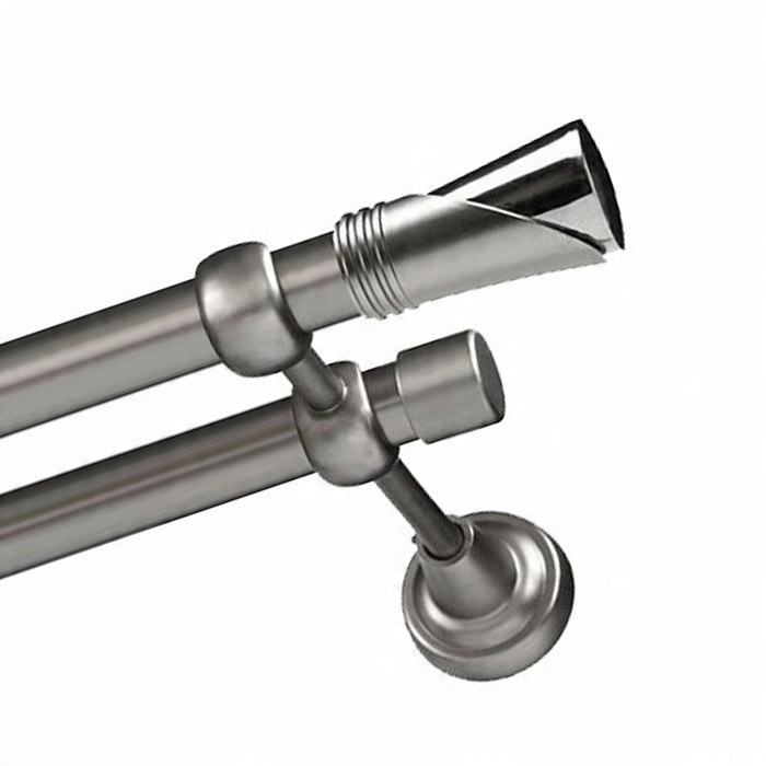 

Klasyczny karnisz srebrny 240 cm 19+19 mm gotowy