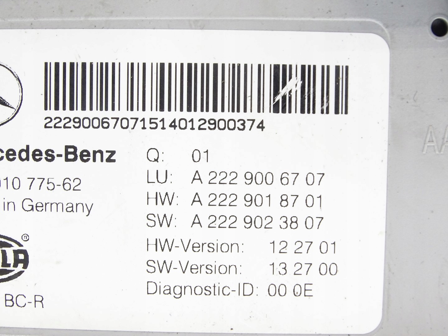 module control unit SAM BCM MERCEDES S W222 13- A2229006707