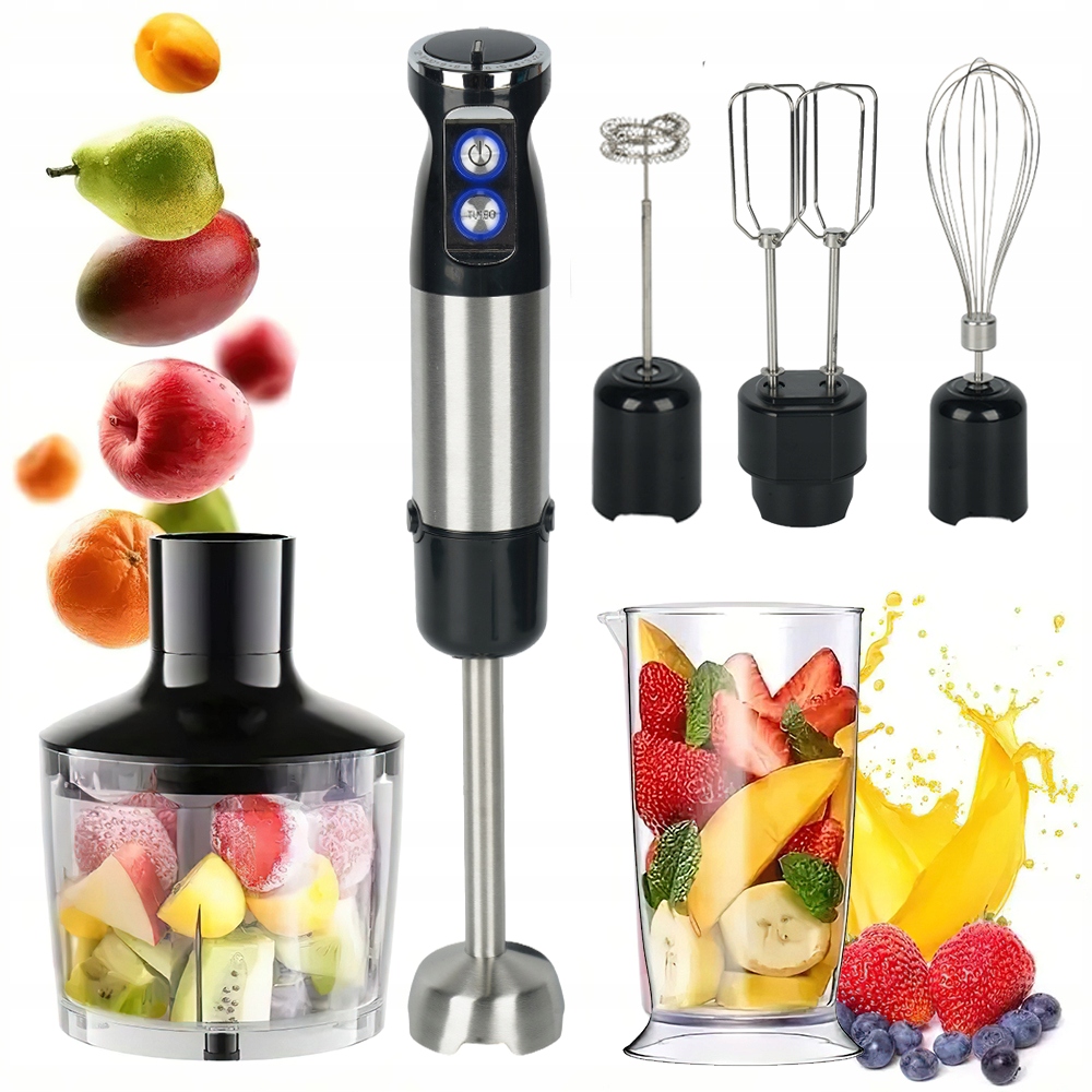 Výkonný Ruční Mixér, Multifunkční Ocelový Mixér, Čepel 800 W, 12 Rychlostí