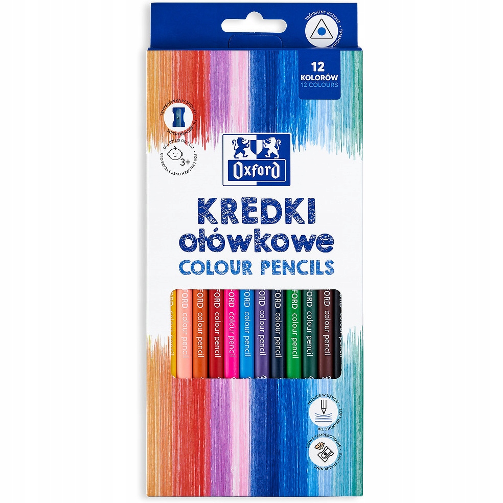 Kredki ołówkowe REGULAR 12 kolorów OXFORD