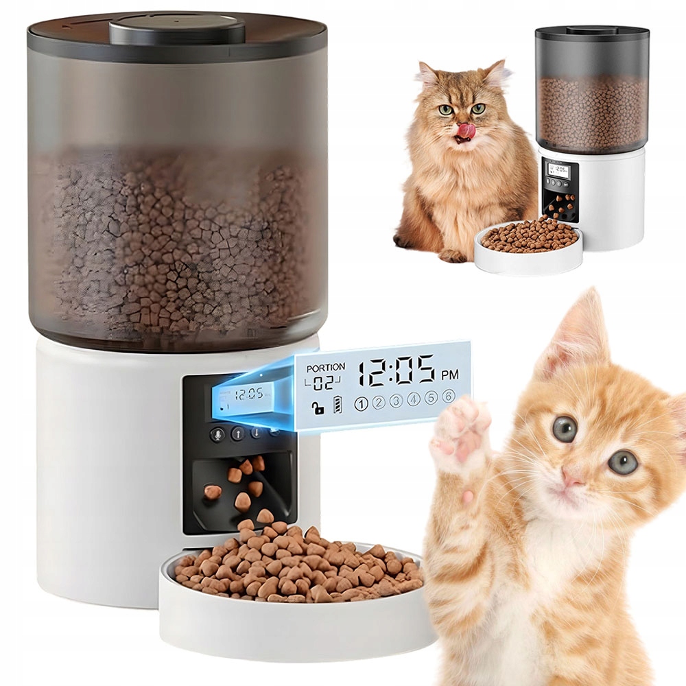 Levně Automatický Podavač Krmiva S Časovačem, Plastová Miska, Funkce Nahrávání 10 S