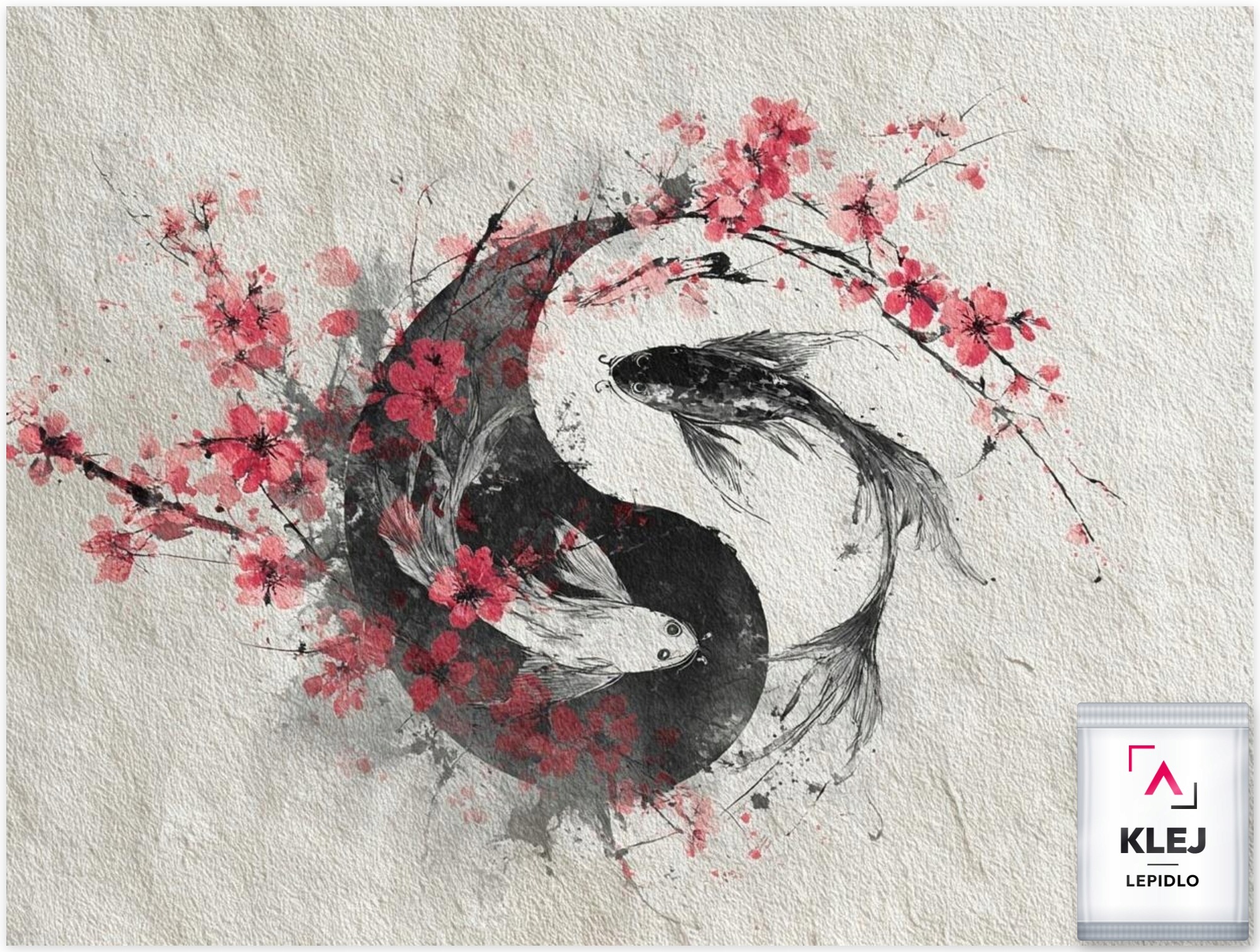 Fototapeta Flizelina Orient Asie Ryby Kapr Koi Yin Yang 416x254 130g