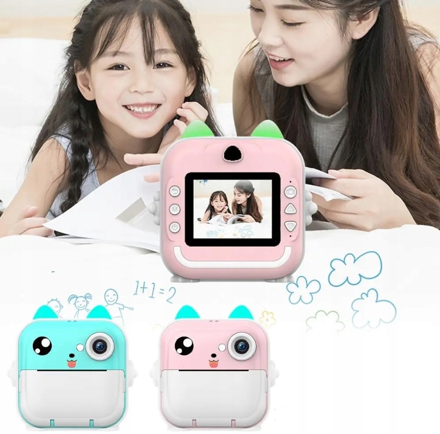 MINI DRUKARKA DRUKUŚ APARAT NATYCHMIASTOWY RÓŻ 23 ROLKI + KARTA PAMIĘCI Model Drukuś 2.0