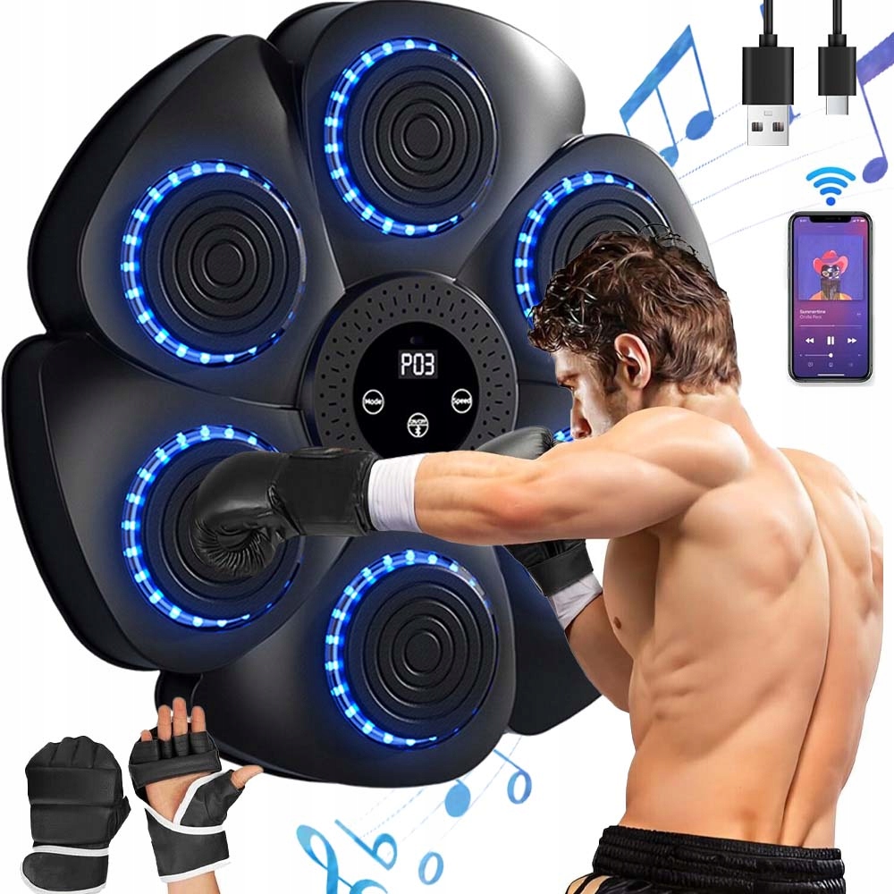 Maszyna Bokserska Montowana Na Ścianie Bluetooth 9 Trybów 18 Prędkości