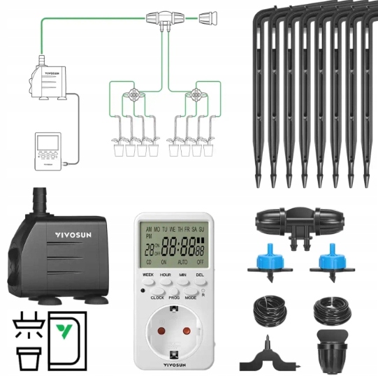 Vivosun Zavlažovací systém 8 rastlín Automatický set