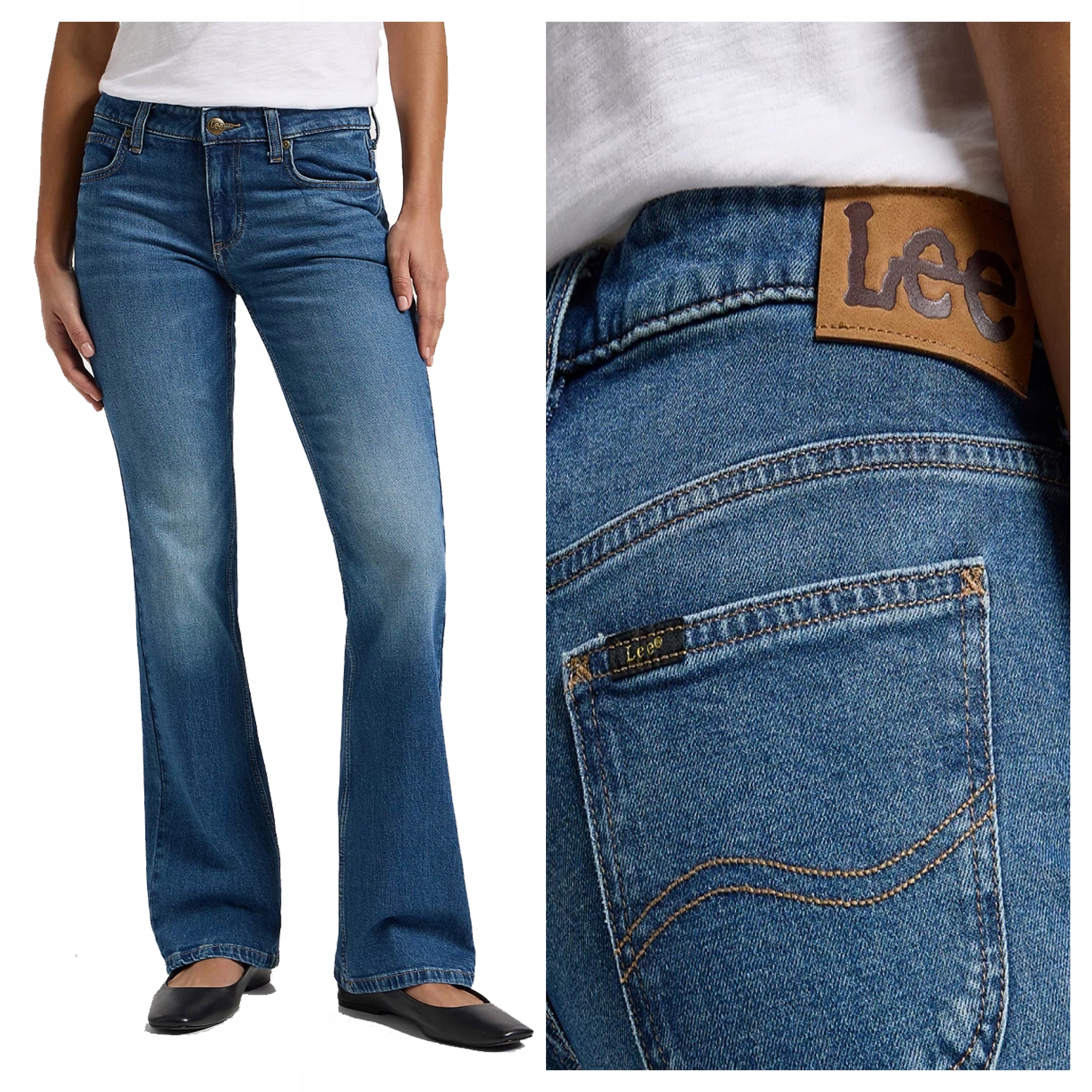 Lee Jessica Džíny dámské střihu Bootcut s nízkým pasem Higher Climb 112367527 W27 L31