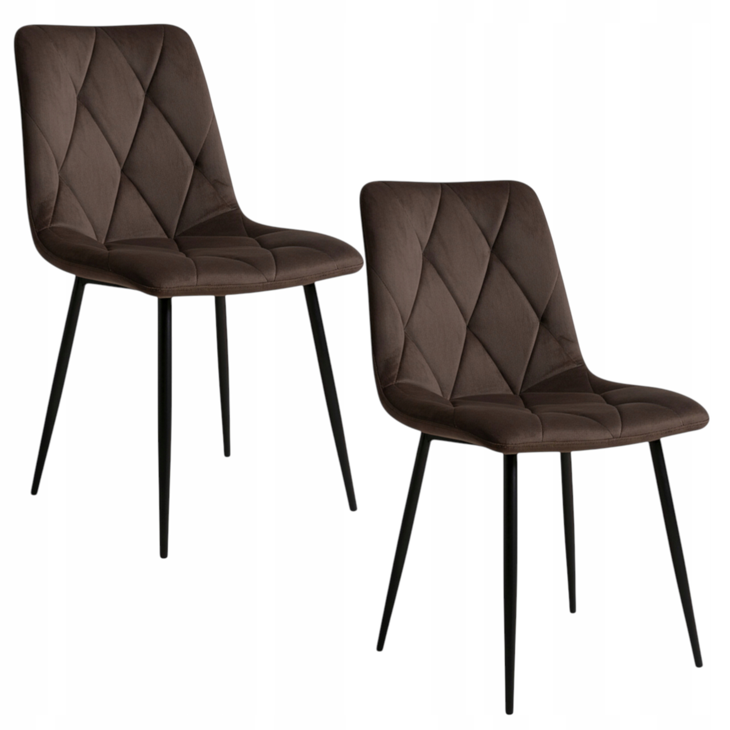 Čalouněné Velurové Křeslo Pohodlné Hnědé S Kosočtverci, Moderní Obývací Pokoj X 2