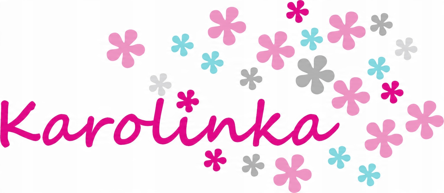 

Naklejki Imię 2 Sztuki Gwiazdki Kwiatki